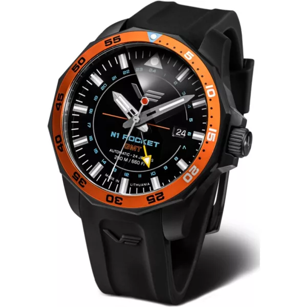 Vostok Europe N1 Rocket GMT reloj de hombre NH34A-225C714-SBLK