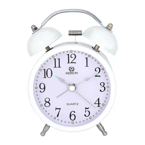 Merion despertador de metal 6814-7 – blanco