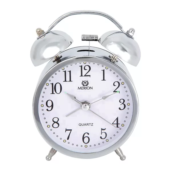 Merion despertador de metal 6814-8 – plateado