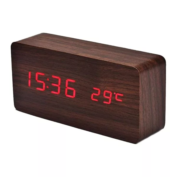 Despertador de mesa LED 6837-5 – marrón