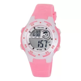 Reloj digital de mujer Tiko Time 7455-3 – rosa y blanco
