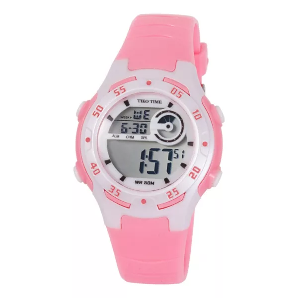 Reloj digital de mujer Tiko Time 7455-3 – rosa y blanco