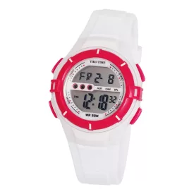   Reloj digital de mujer Tiko Time 7455-9 – blanco y ciclamen
