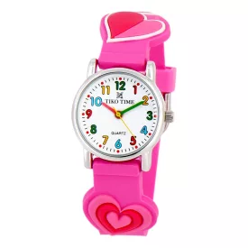 Reloj infantil Tiko Time con motivo de corazones 7467-0