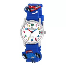   Reloj infantil Tiko Time con motivo de coche de carreras 7471-8
