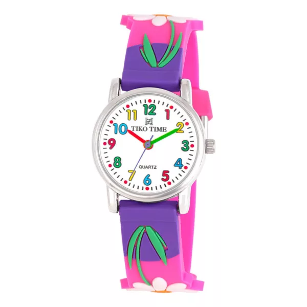 Reloj infantil Tiko Time con motivo de flores 7472-2