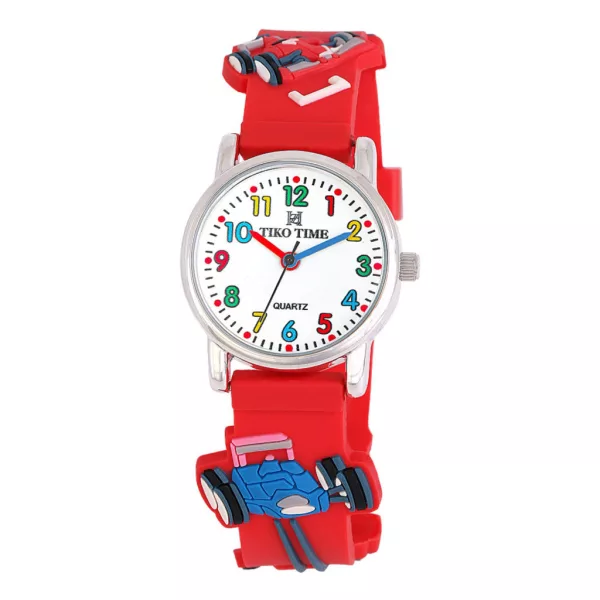 Reloj infantil Tiko Time con motivo de coche de carreras 7473-8