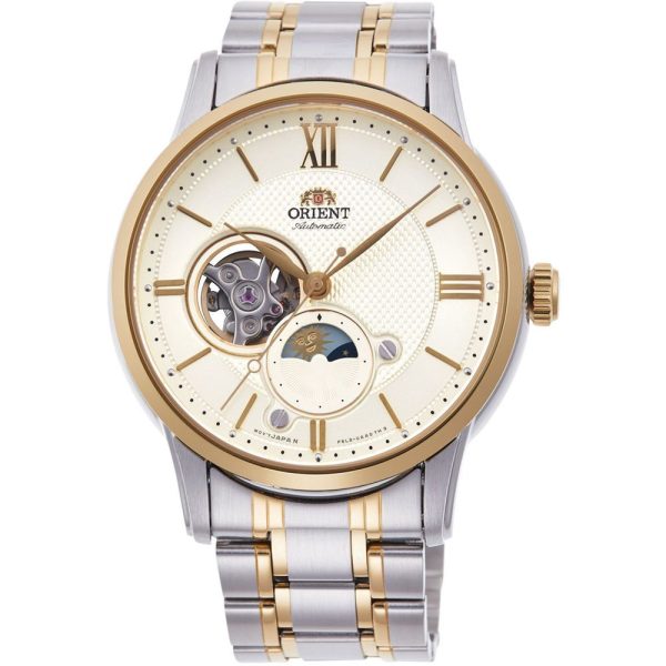 Orient Sun and Moon Open Heart reloj de hombre RA-AS0007S10B