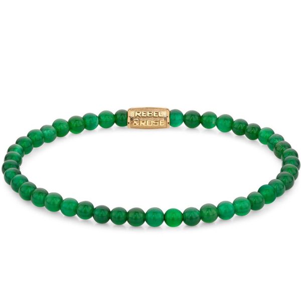 Rebel & Rose Green Agate femenino pulsera S RR-40106-G-S