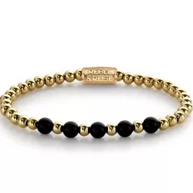   Rebel & Rose Yellow Gold meets Black Madonna femenino pulsera S RR-60080-G-S