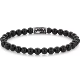   Rebel & Rose Black Velvet Vintage hombre pulsera M RR-60121-V-M