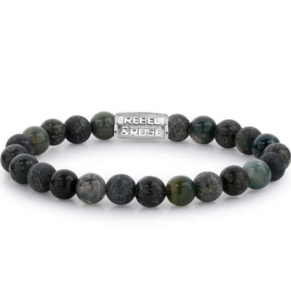 Rebel & Rose Green Rocks hombre pulsera M RR-80044-S-M