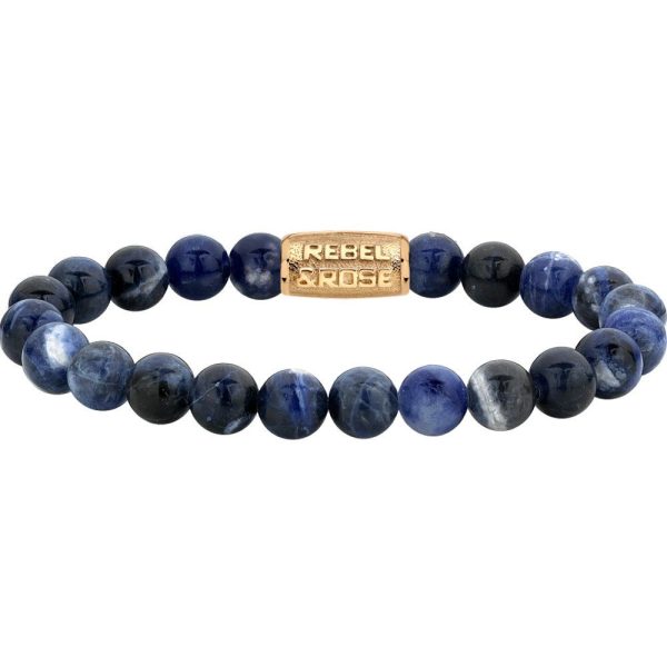 Rebel & Rose Midnight Blue Gold hombre pulsera M RR-80094-G-M