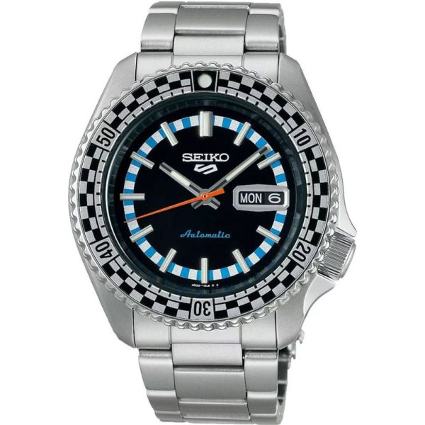 Seiko 5 Sports Checker Flag Black & White Special Edition reloj de hombre SRPK67K1